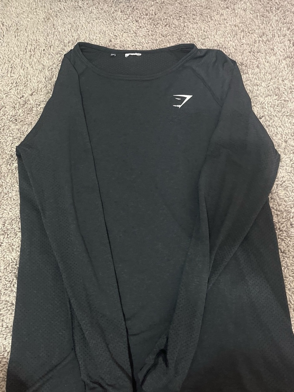 Gymshark Black Long Sleeve Crew Performance Tee